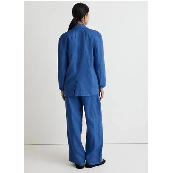 NEW Madewell Double-Breasted Crossover Blazer Jacket Notch Lapel Bluestone Large - Picture 4 of 7